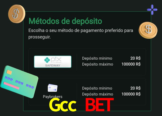 O cassino Gcc Bet oferece uma grande variedade de métodos de pagamento